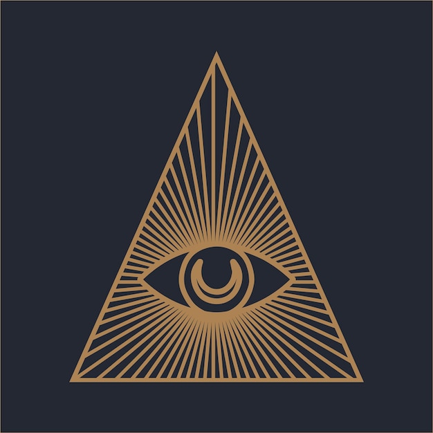 All seeing eye symbol and sacred geometry