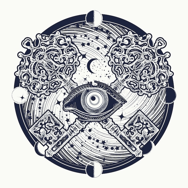 Vector all seeing eye tattoo