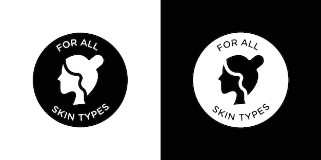 for all skin types icon logo set vector