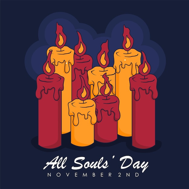 all souls day post template vector horizontal flat design