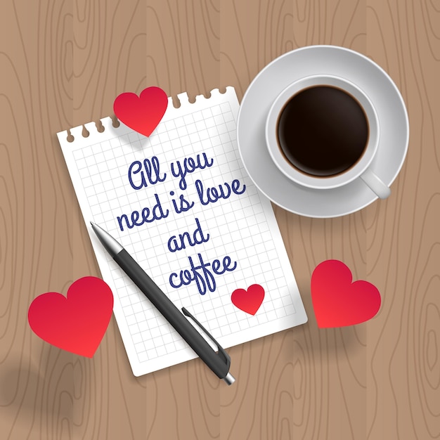 All you need is love and coffee Vector illustration