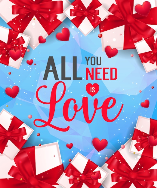 All You Need is Love Lettering with Gifts