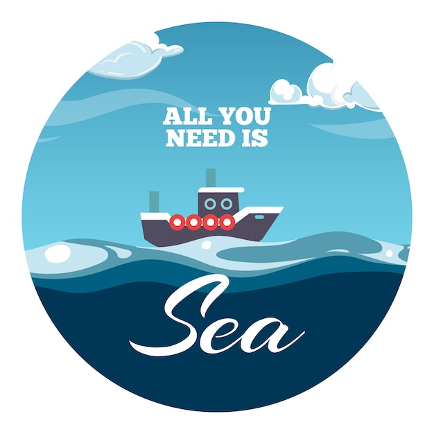 All you need is sea postcard design