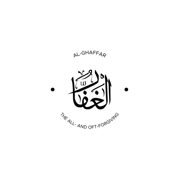 Allah's Name with meaning in Arabic Calligraphy Style