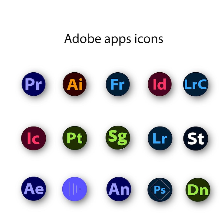 Vector alle adobe apps icon eigen