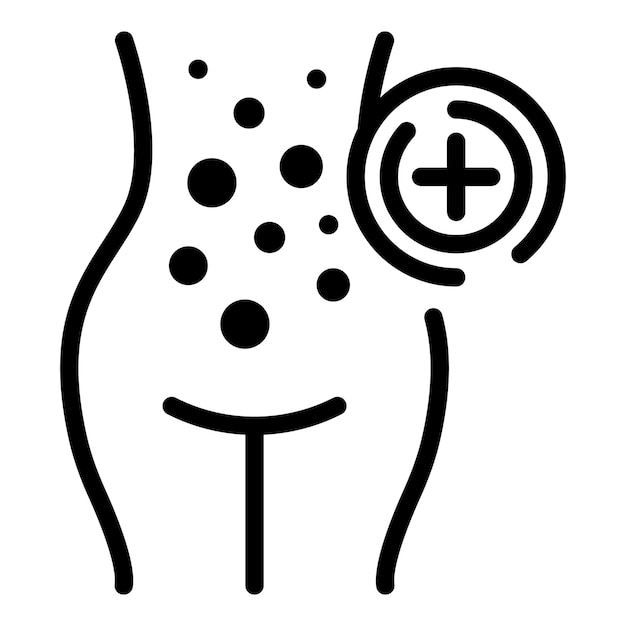 알레르기 신체 아이콘 흰색 배경에 고립 된 웹 디자인을 위한 개요 알레르기 신체 벡터 아이콘