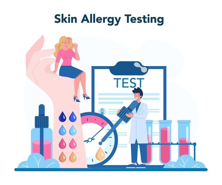Vector allergist. skin allergy testing