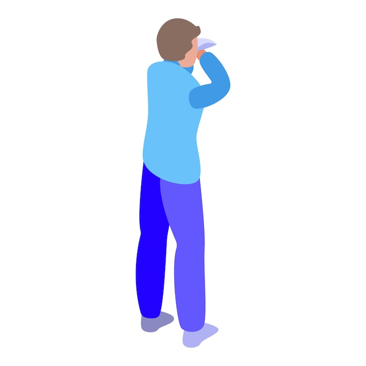 Vector 알레르기 남자 아이콘 흰색 배경에 고립 된 웹 디자인을 위한 알레르기 남자 벡터 아이콘의 아이소메트릭