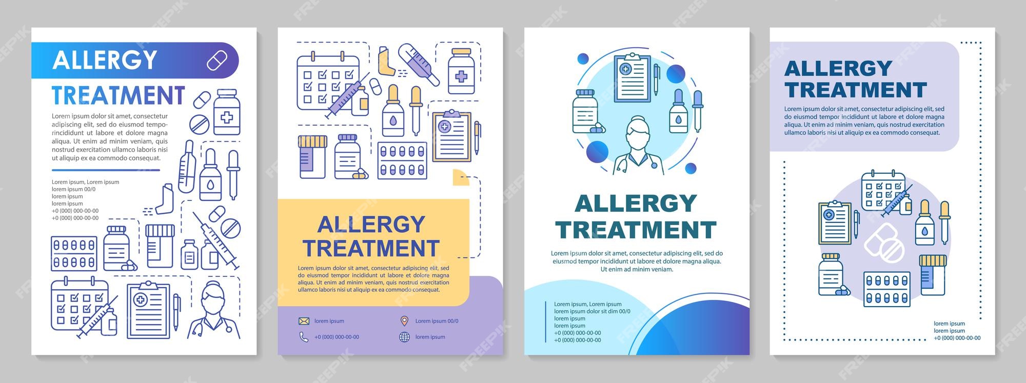 Premium Vector Allergy Treatment Brochure Template Layout Allergic Disease Prevention Flyer