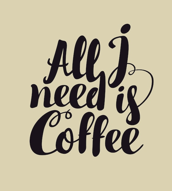 Alles wat ik nodig heb koffie belettering