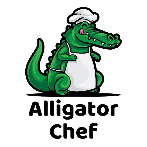 Alligator chef mascot logo