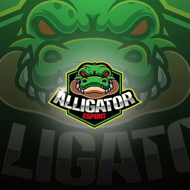 Аллигатор киберспорт дизайн логотипа