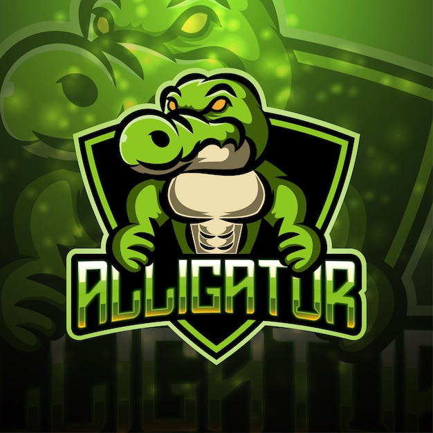 Alligator esport mascotte logo ontwerp