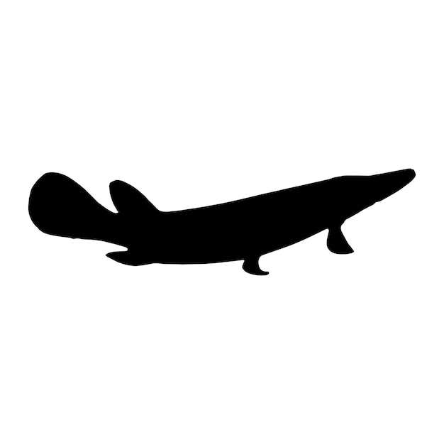 alligator gar silhouet dierlijke vectorillustratie