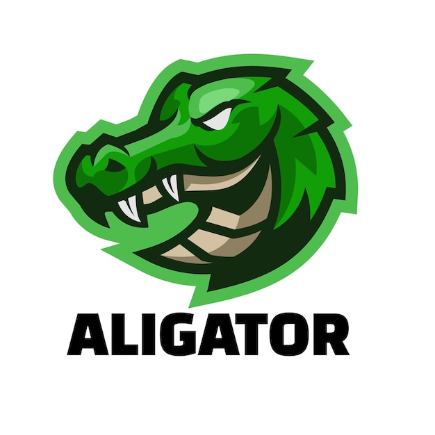 Vector alligator hoofd personage mascotte logo