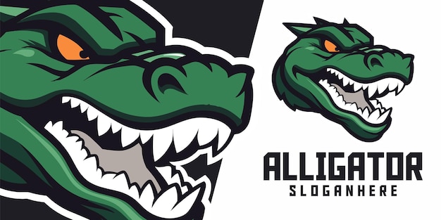 Alligatore illustrazione logo mascotte arte vettoriale testa di coccodrillo