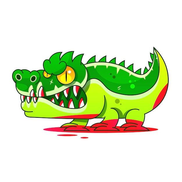 Illustrazione di riserva del fumetto di vettore della mascotte dell'alligatore su una priorità bassa. per design, decorazione, logo.
