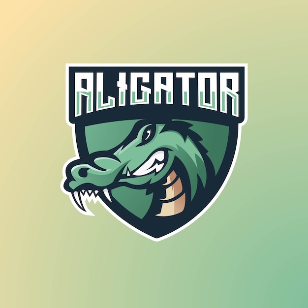 Alligator mascotte logo-ontwerp voor gaming, esport, youtube, streamer en twitch