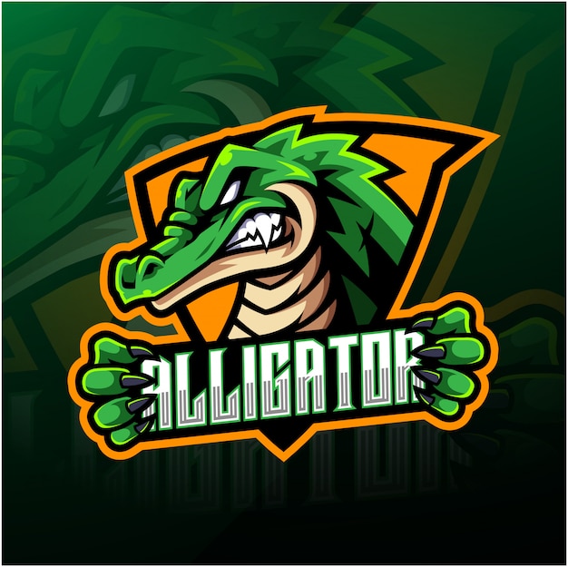 Design del logo mascotte sport alligatore