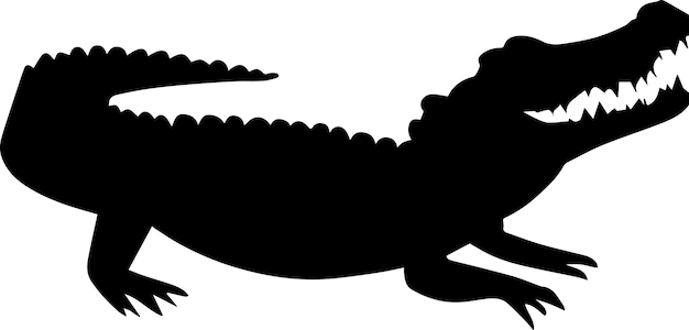 Vector alligator vector silhouette illustration