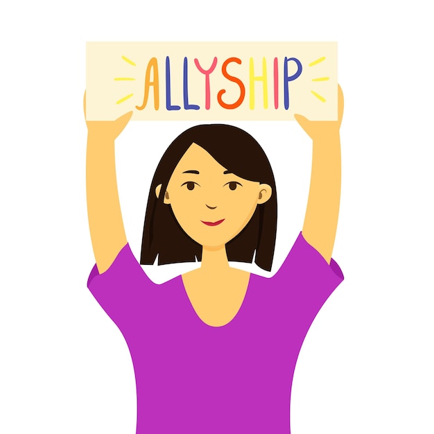 Allyship women concept vector illustration