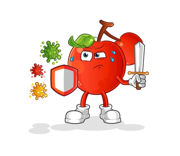 Almond against viruses cartoon. cartoon mascot vector