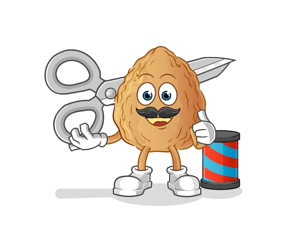 Almond barber cartoon cartoon mascot vector