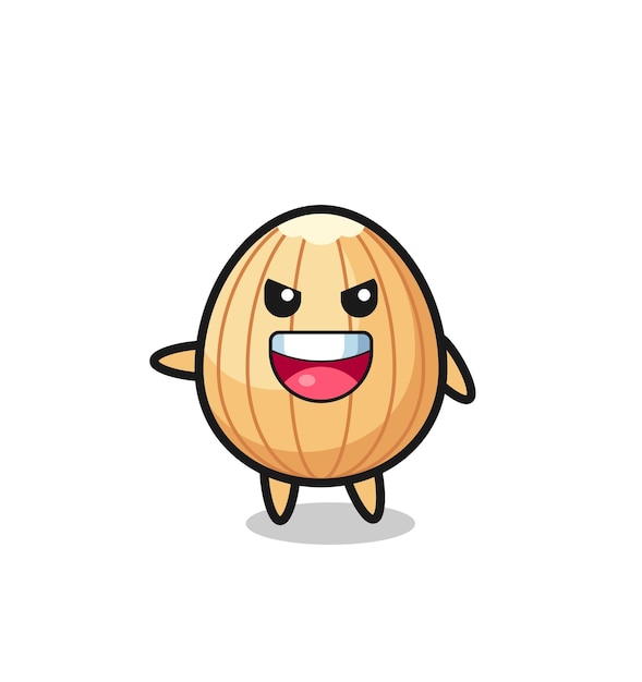 Almond cartoon with very excited pose