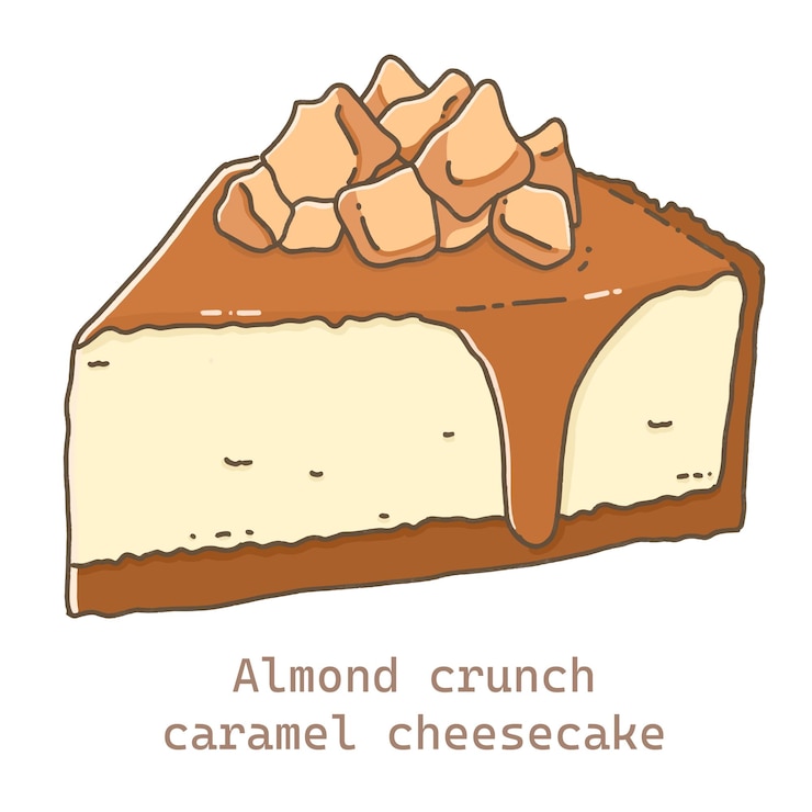 Vector アーモンド クランチ カラメル チーズケーキ