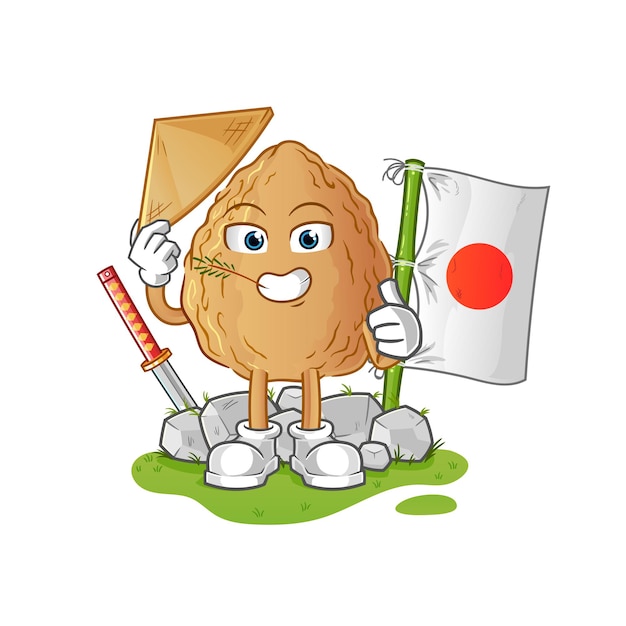 Almond japanese vector. cartoon character