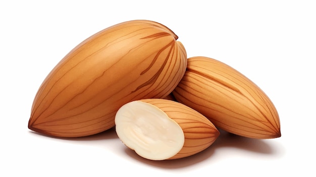 Almond realistic vector drawing