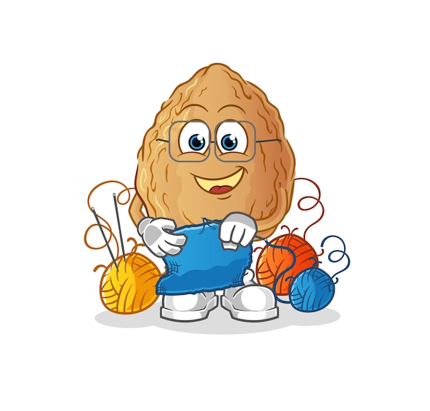 Almond tailor mascot cartoon vector