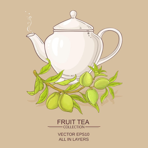 Almond tea illustration