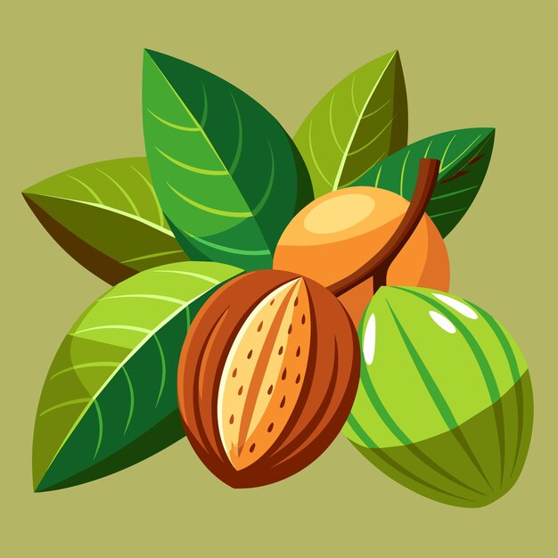 almond vector illustration or icon