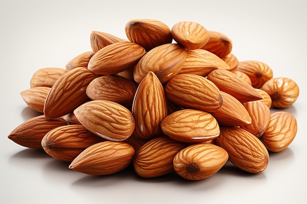 almonds Nut isolated on the white background