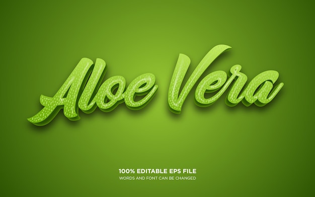 Aloe vera 3d editable text style effect