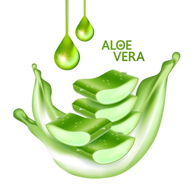 Vector aloe vera collagen and serum for skin care cosmetic
