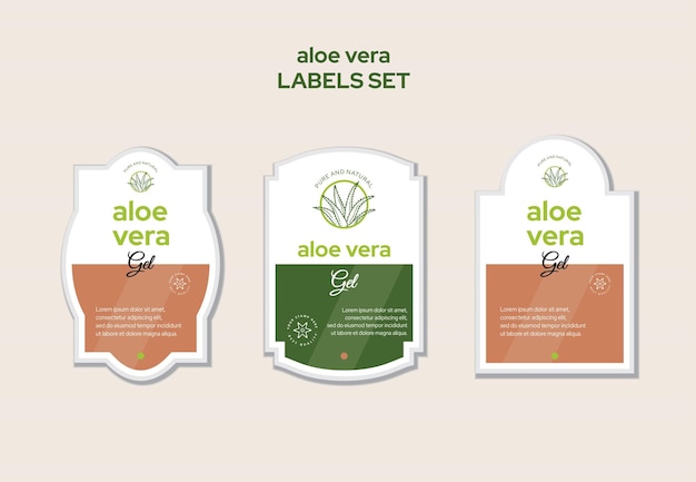 Aloë vera gel label ontwerpsjablonen