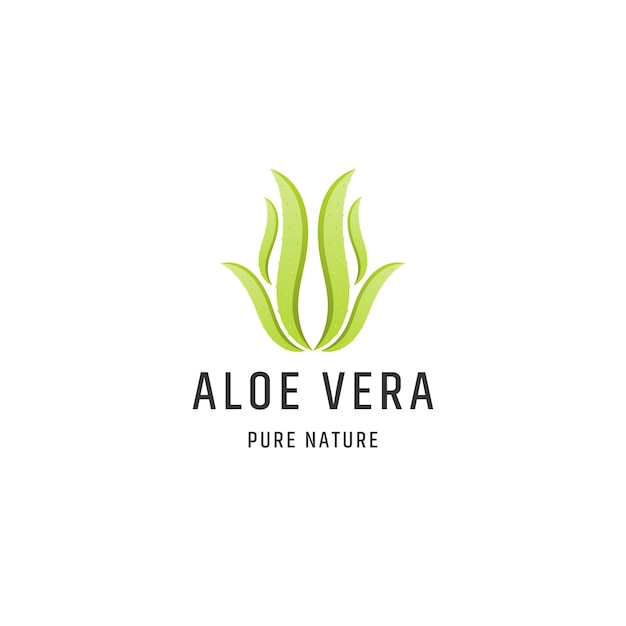 Modello di progettazione del logo della natura verde dell'aloe vera