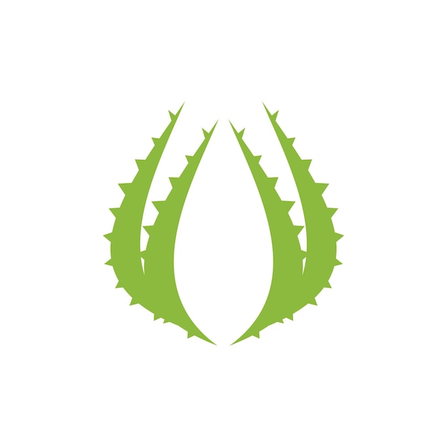 Вектор Дизайн логотипа здоровой косметики из алоэ-веры