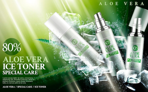 Vector aloe vera ice toner