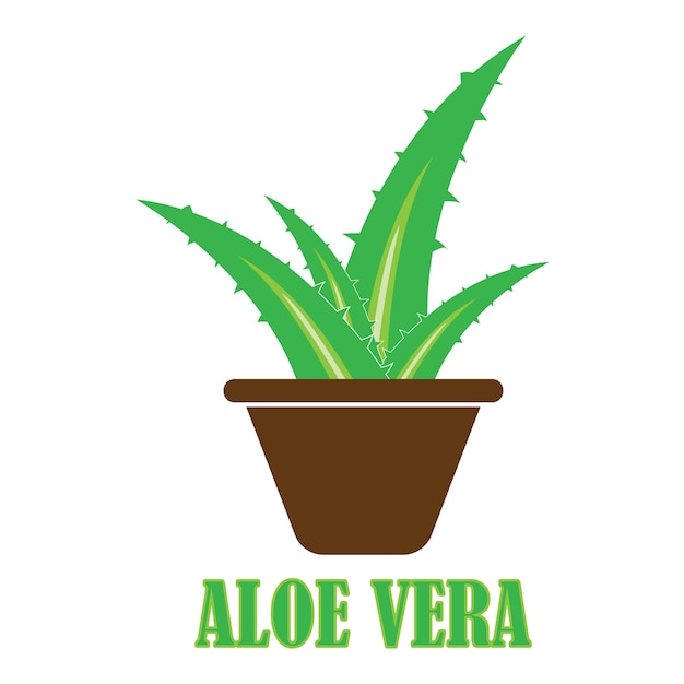 Modello di disegno vettoriale del logo dell'icona di aloe vera