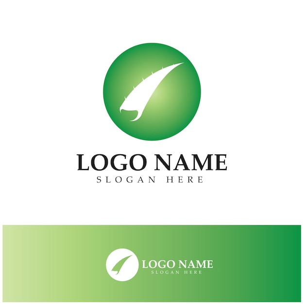 Aloe vera logo design icon vector