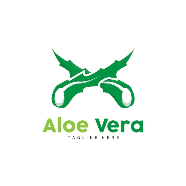 Aloë Vera Logo Groene Plant Ontwerp Traditionele Geneeskunde En Huidverzorging Plant Haarverzorging Symbool Pictogram Vectorillustratie