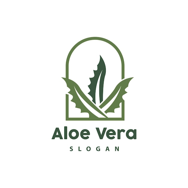 Aloe Vera Logo Herbal Plant Vector Illustration Symbol Icon Simple Design