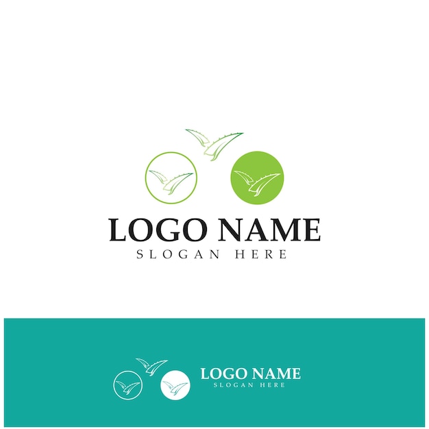 Aloë vera logo ontwerp pictogram vector