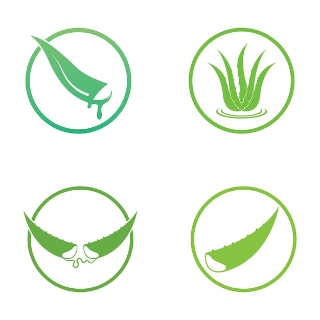 Aloe vera logo vector ilustration template