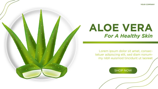 Banner realistico di aloe vera