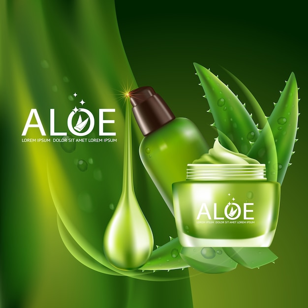 Aloë vera realistische cosmetische huidverzorging voor planten