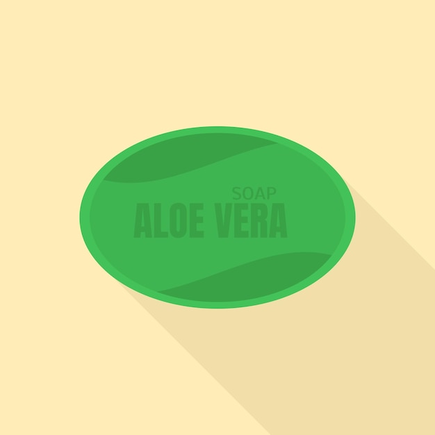 Vettore icona del sapone all'aloe vera illustrazione piatta dell'icona vettoriale del sapone all'aloe vera per il web design